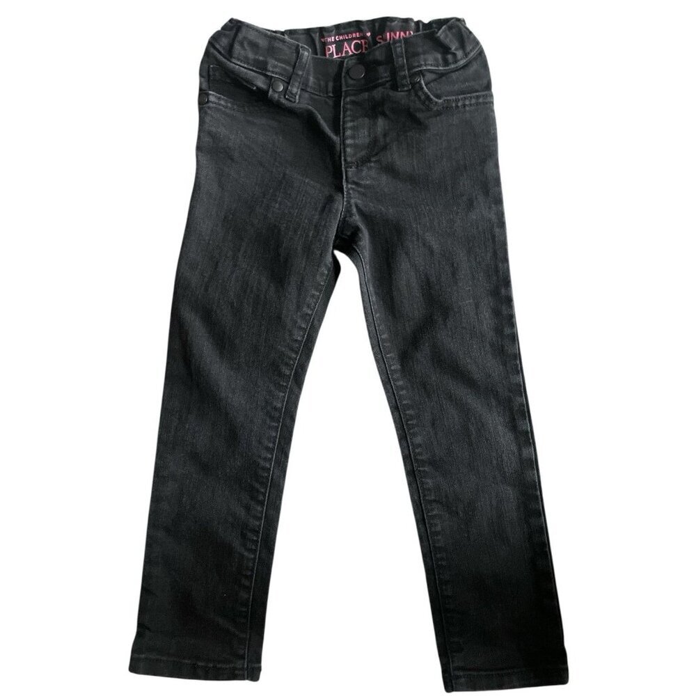 The Children’s Place Skinny Black Denim Jeans Adjustable Toddler Size 5T